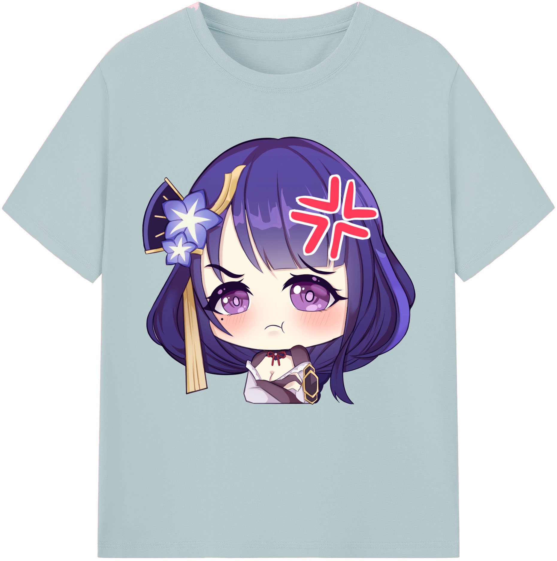げんし神 雷電将軍 らいでんしょうぐん genshin Raiden Shogun 綿100％半袖Tシャツ（フロントプリント）